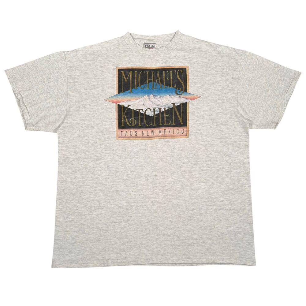 Vintage 90s Michael’s Kitchen Taos New Mexico T-Shirt Oneita USA XXL